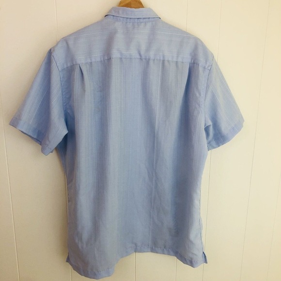 Van Heusen Air Hawaiian Men's Sz Large 16 - 16 1/2 Tropical Pineapple Button Up - Picture 6 of 8